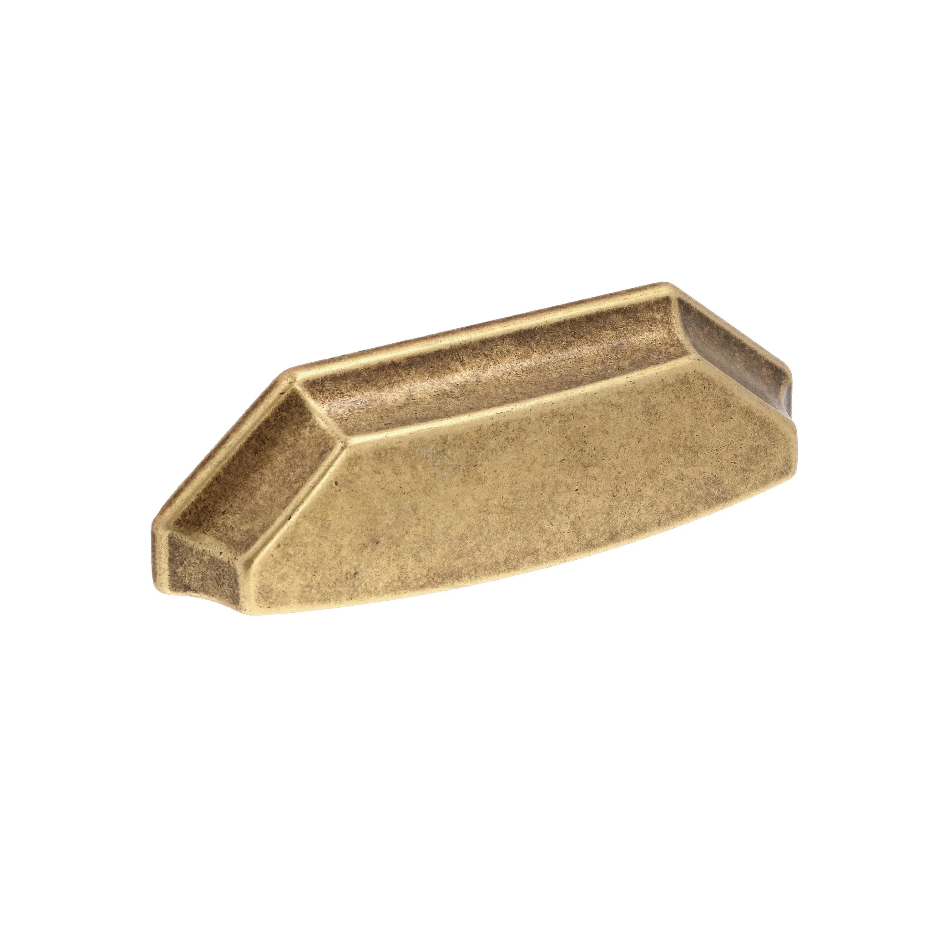 Retro Antique Brass Drawer Cup Pulls - Old West Iron