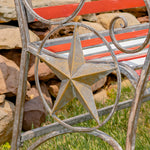 "Proud to be an American" Iron Flag Garden Bench Benches Garden