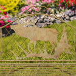 "The Highlands" Iron Garden Bench with Elk and Evergreen Silhouette Benches Furniture