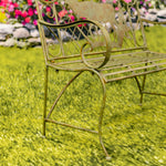 "The Highlands" Iron Garden Bench with Elk and Evergreen Silhouette Benches Furniture