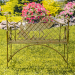"The Highlands" Iron Garden Bench with Elk and Evergreen Silhouette Benches Furniture