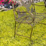 "Klamath Basin" Round Top Iron Bench with Flying Eagle Backrest Benches Furniture