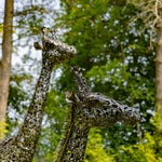 9 Ft Tall Mommy and 7 Ft Tall Baby Giraffe Iron Garden Statues Sculptures & Statues Sculpture