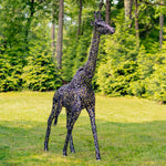 9 Ft Tall Mommy and 7 Ft Tall Baby Giraffe Iron Garden Statues Sculptures & Statues Sculpture