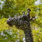 9 Ft Tall Mommy and 7 Ft Tall Baby Giraffe Iron Garden Statues Sculptures & Statues Sculpture