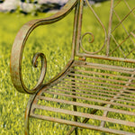 "The Highlands" Iron Garden Bench with Elk and Evergreen Silhouette Benches Furniture