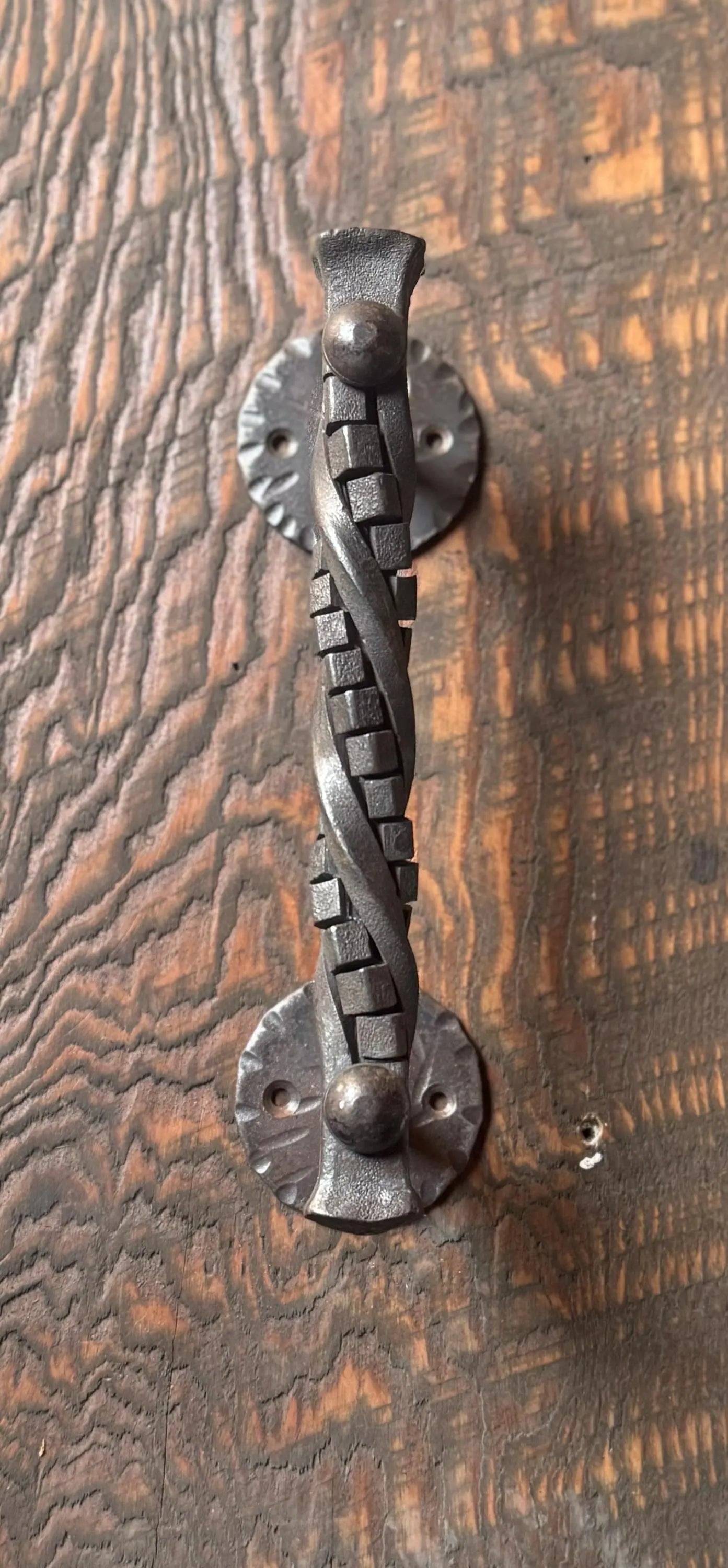 Cubed Spiral Iron Door Pull