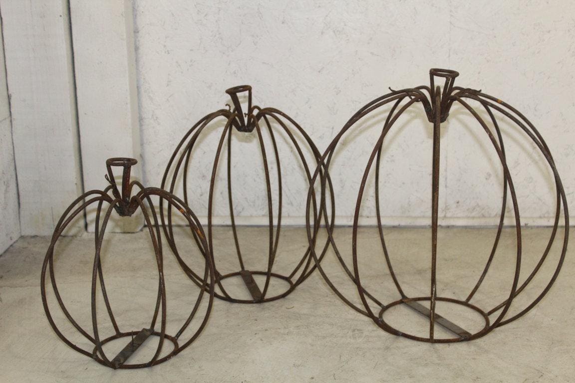 Medium Recycled Steel Pumpkin Candleholder Candle Holders Halloween