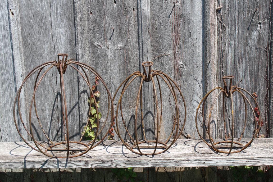 Medium Recycled Steel Pumpkin Candleholder Candle Holders Halloween