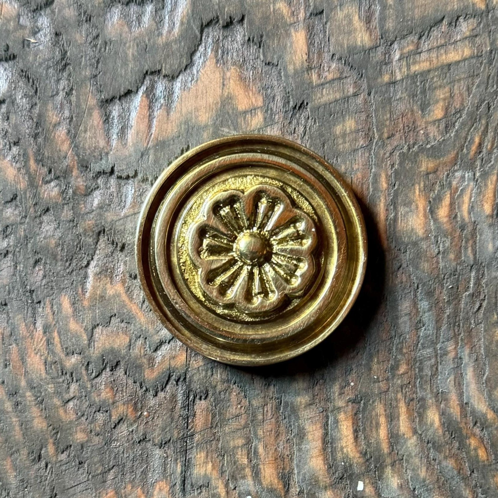 Brass Floral Rosette with 1/4” Threaded Hole Rosettes Rosette