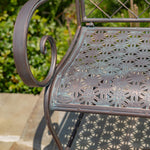 "Gunnison" Iron Garden Bench with Howling Wolf and Moon Silhouette Benches Garden