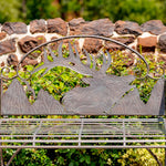 "Selkirk" Round Top Iron Garden Bench with Caribou Backrest Benches Furniture