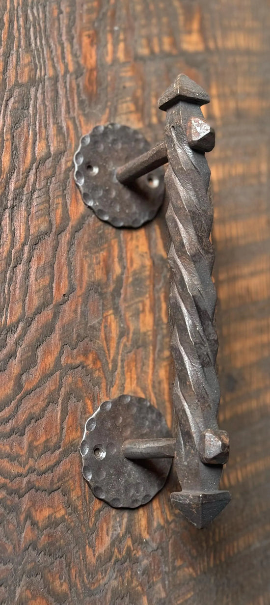 CLEARANCE- Braided Square Bar Iron Door Pull