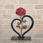Red Metal Rose with Stand Decor Gift