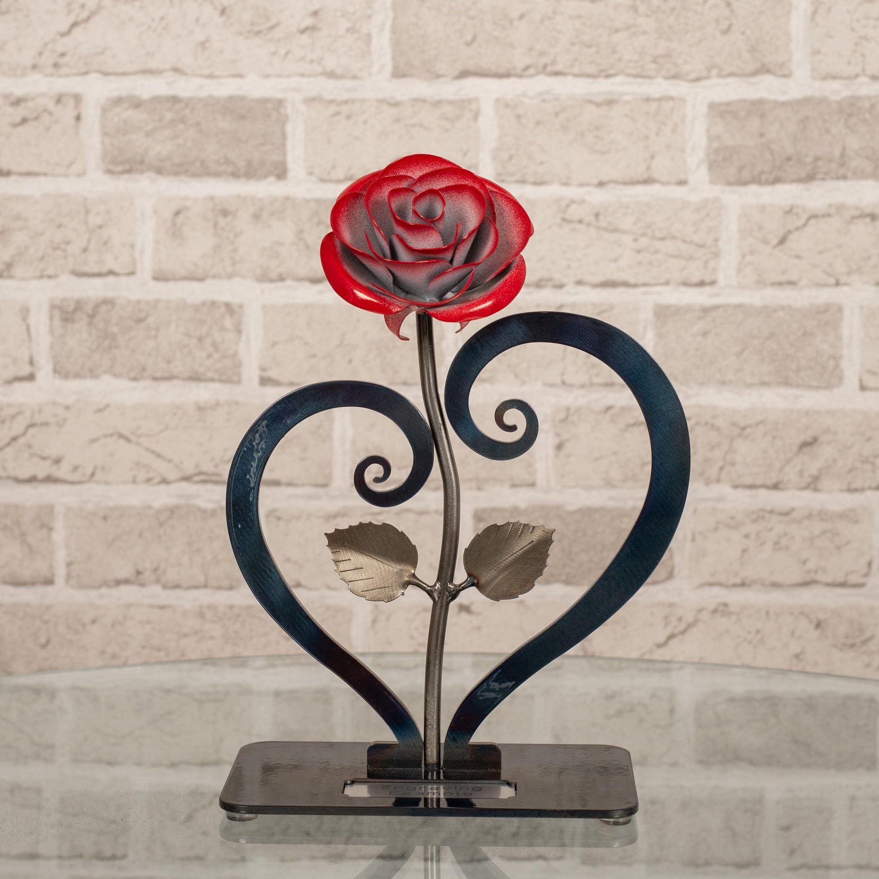 Red Metal Rose with Stand Decor Gift