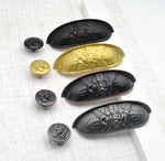 Old World Rose Cup Pull Cabinet Knobs & Handles Drawer Pull