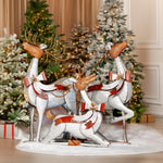 Set of 3 Galvanized Reindeer Holiday Ornaments Christmas