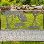"Strasburg" Iron Garden Bench with Cow and Windmill Silhouette Benches Garden