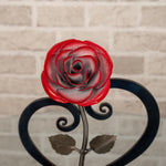 Red Metal Rose with Stand Decor Gift
