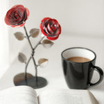 Pair of Twisted Red Roses Decor Gift