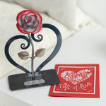 Red Metal Rose with Stand Decor Gift