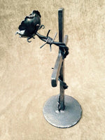 Handforged Iron Rose, Blacksmith Iron Cross, Thorns and Rose Iron Sculpture, Blacksmith Art, Handforged Iron Art, Christian Art, Iron Work