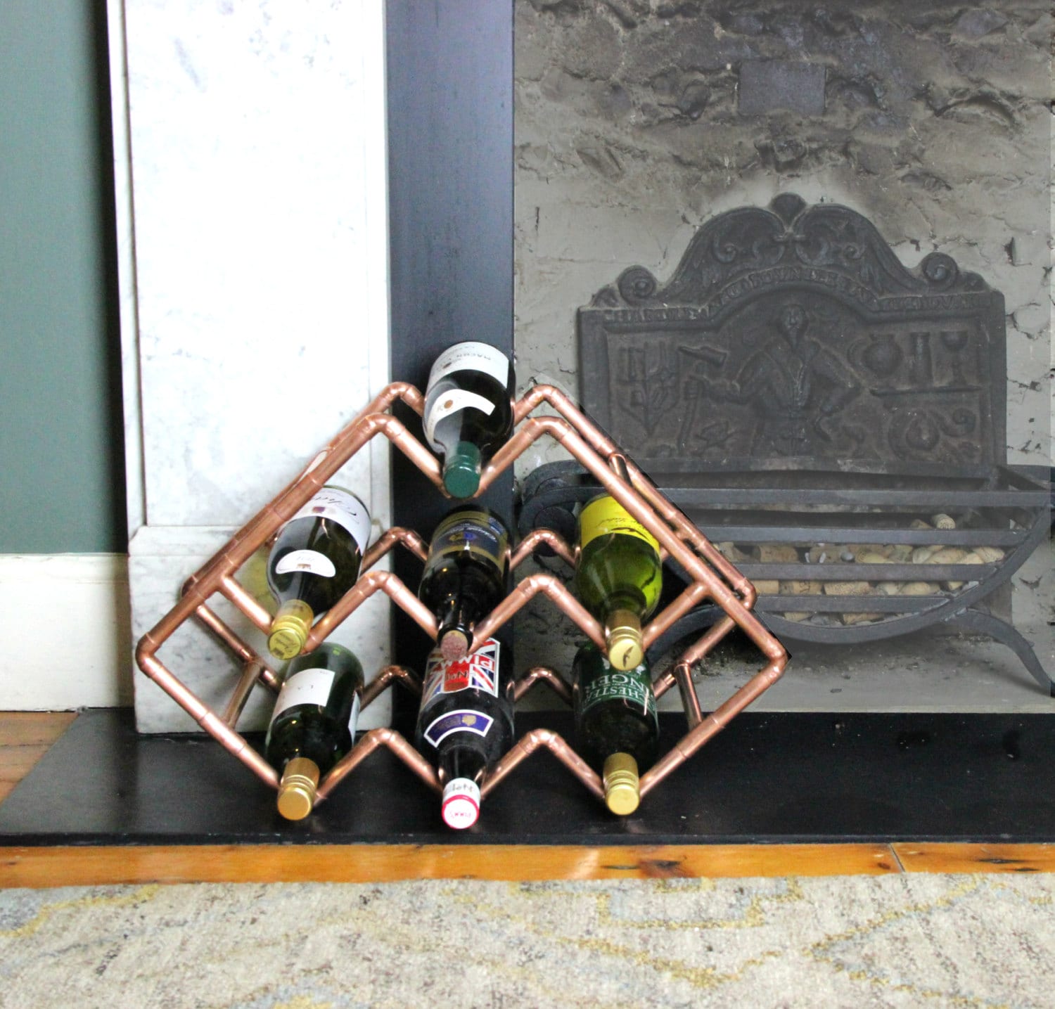 Handmade Copper Wine Rack Wine Racks Kitchen Accessories