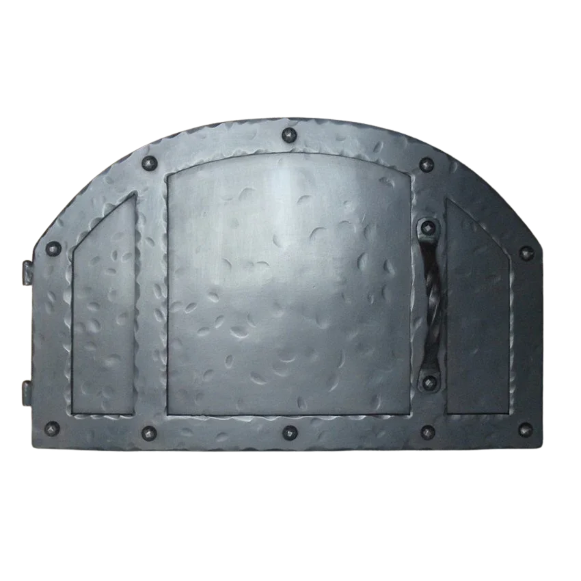 Puerta de horno de pizza con bisagras arqueadas rústicas