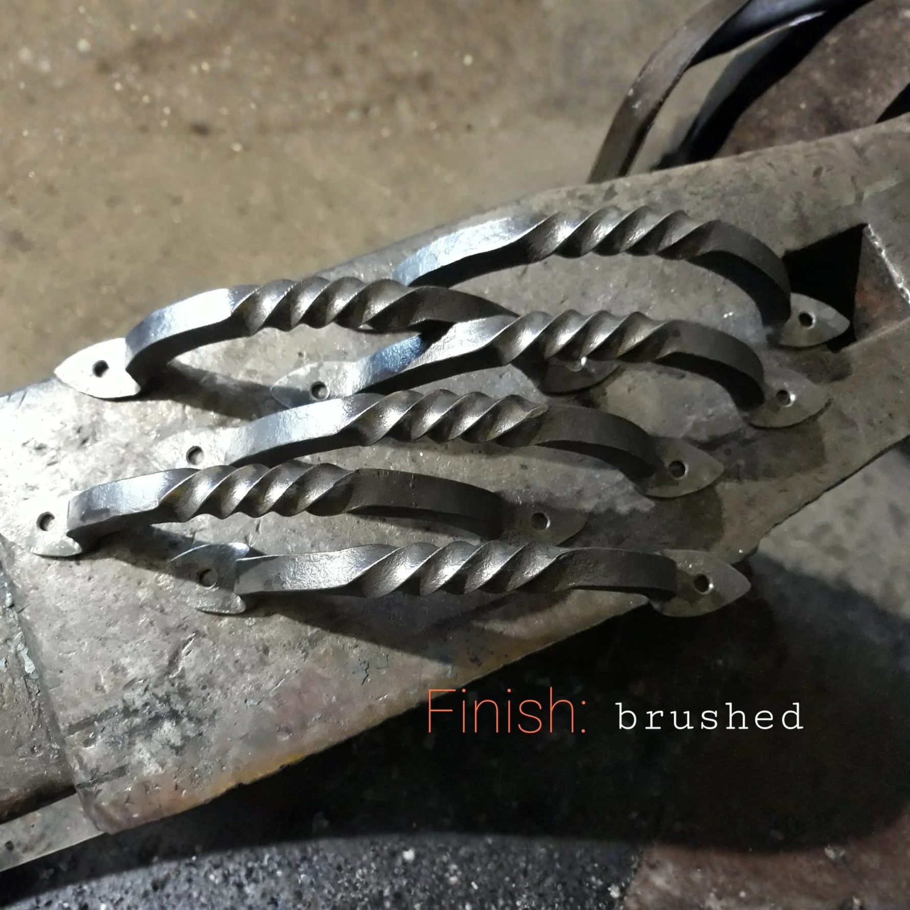 Hand Forged Twisted  Iron Cabinet Handle