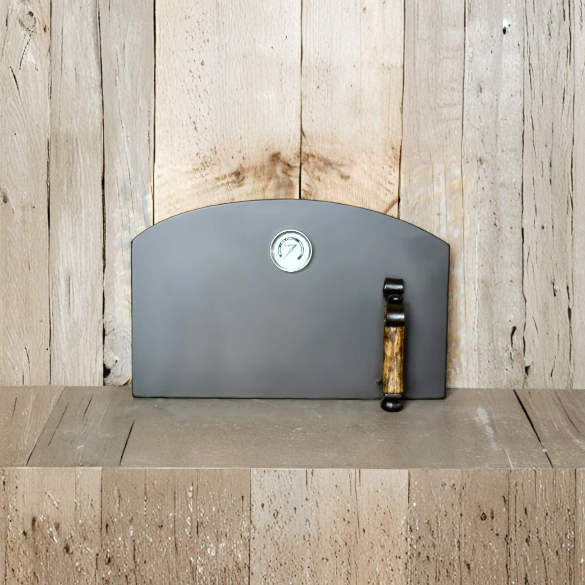 Puerta de horno de pizza con bisagras arqueada colonial española