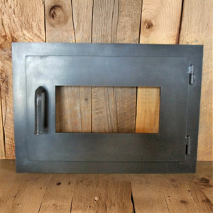 Modern Rectangle Hinged Pizza Oven Door - Small 12" tall x 20" wide / Non-Insulated