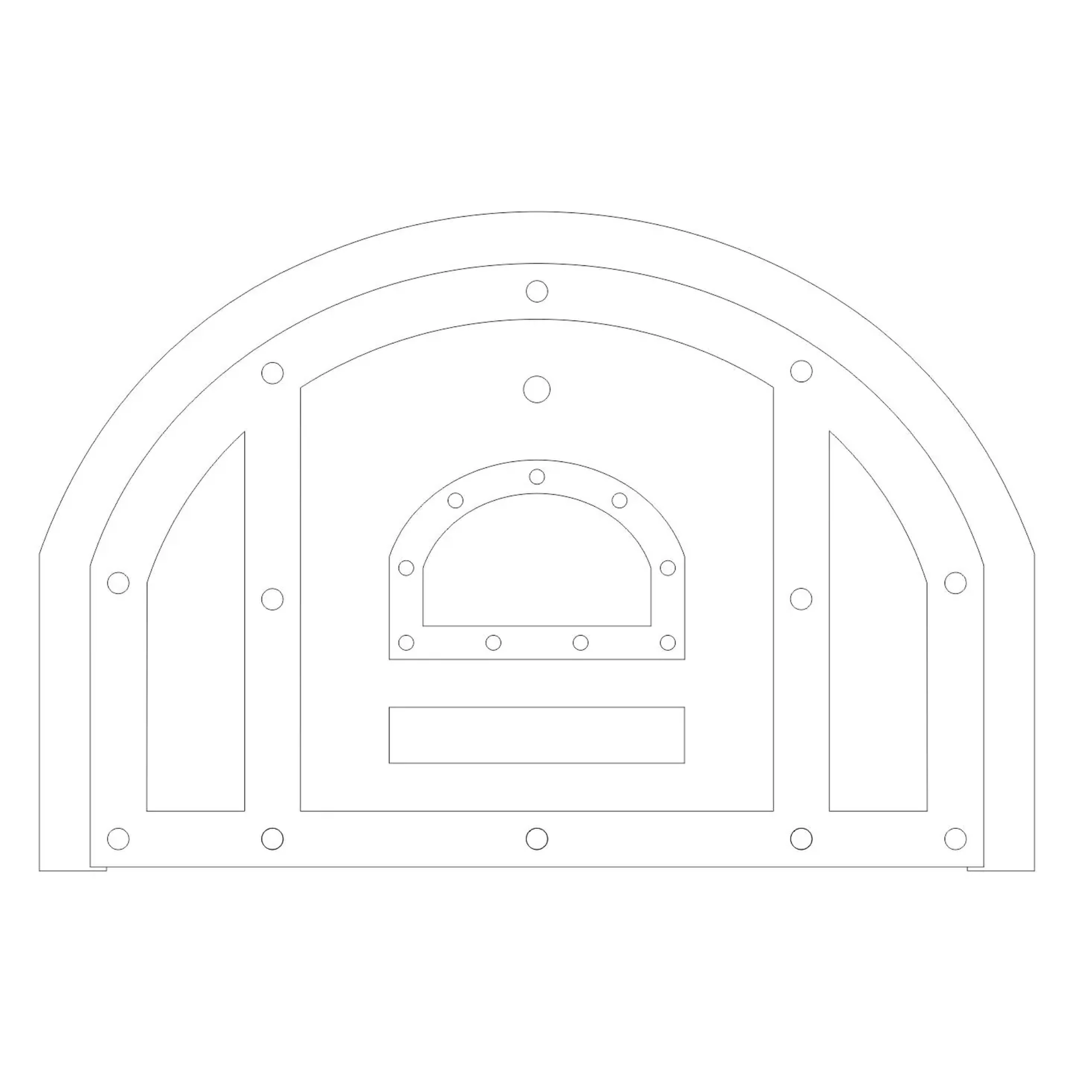 Custom Tuscan Arched Hinged Pizza Oven Door