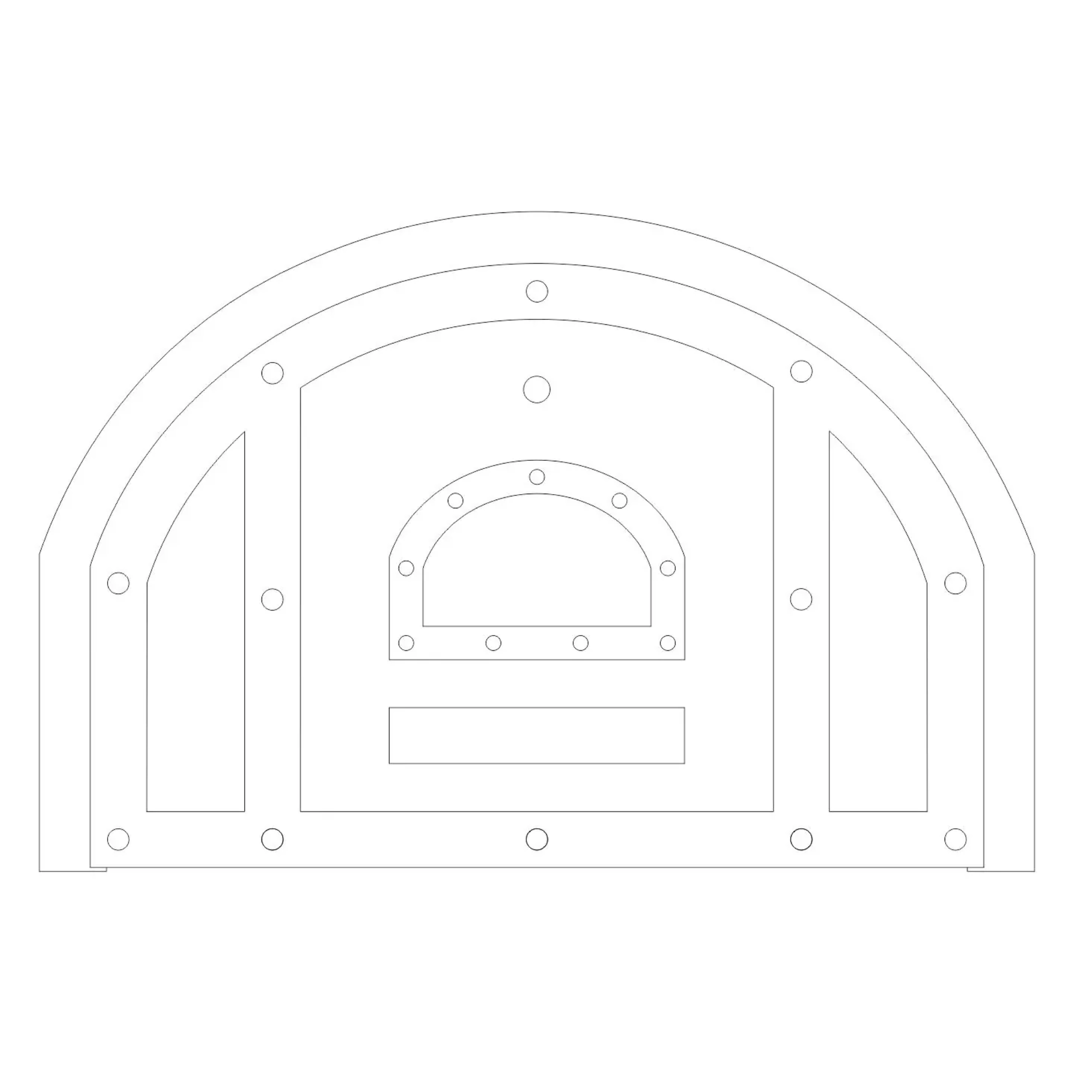 Puerta de horno de pizza con bisagras arqueada toscana