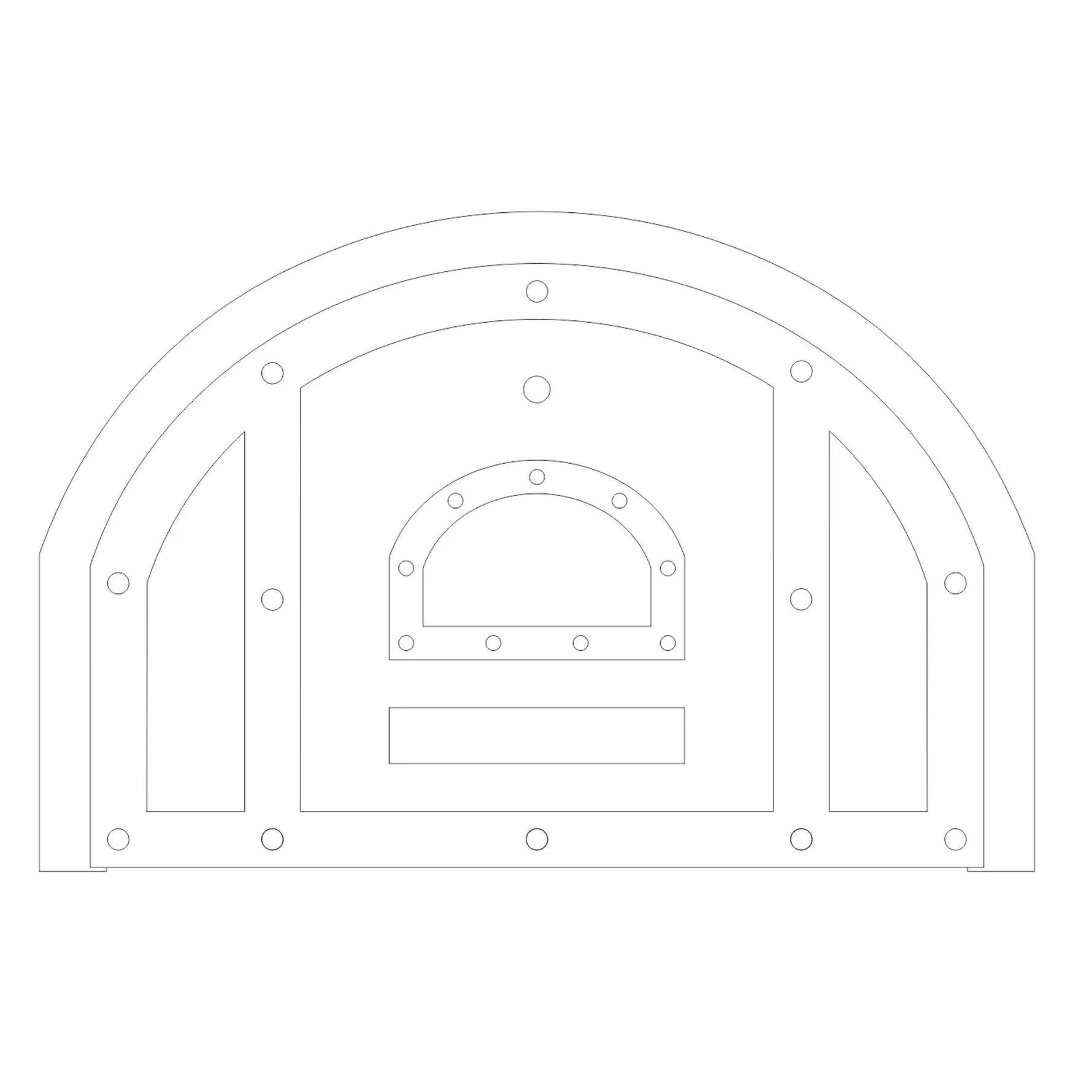 Tuscan Arched Hinged Pizza Oven Door