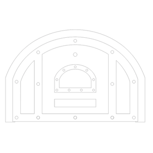 Tuscan Arched Hinged Pizza Oven Door - Small 12" tall x 20" wide / Non-Insulated