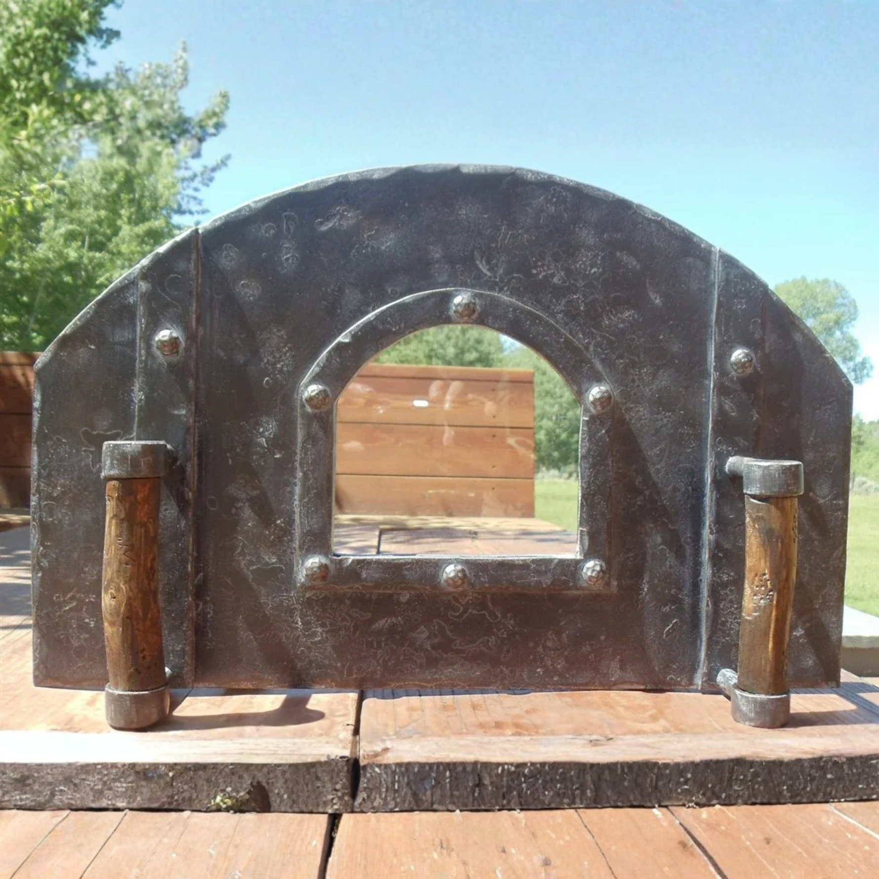Mediterranean Arched Freestanding Pizza Oven Door