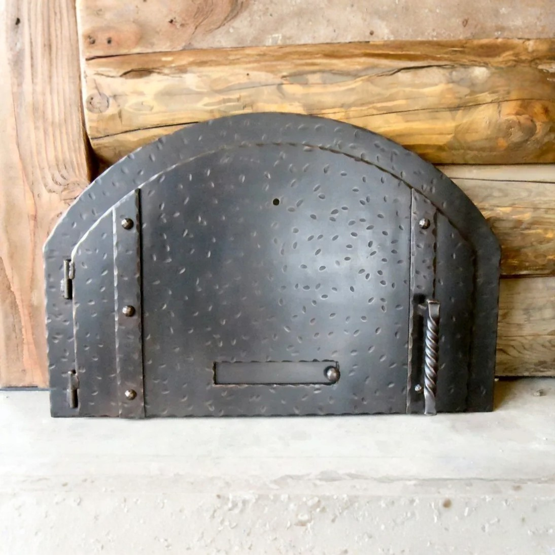 Mediterranean Arched Hinged Pizza Oven Door