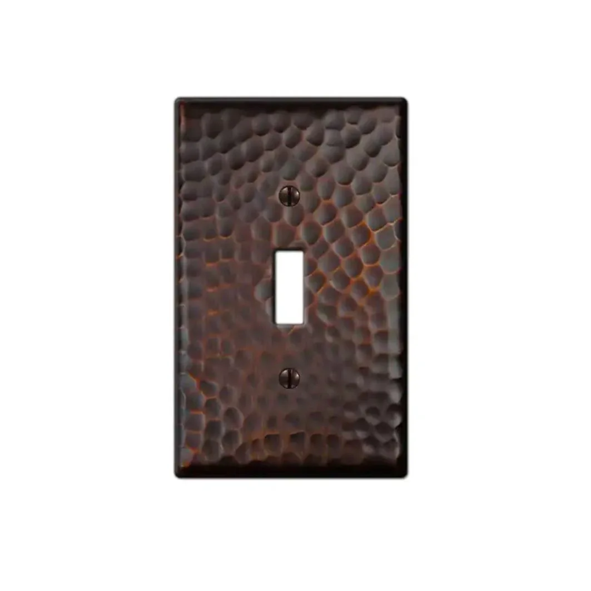 Aged Bronze Hammered Single Gang Switch Cover