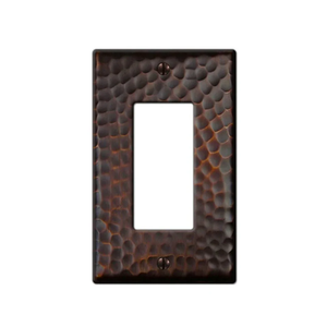 Aged Bronze Hammered Single Rocker Switch Plate