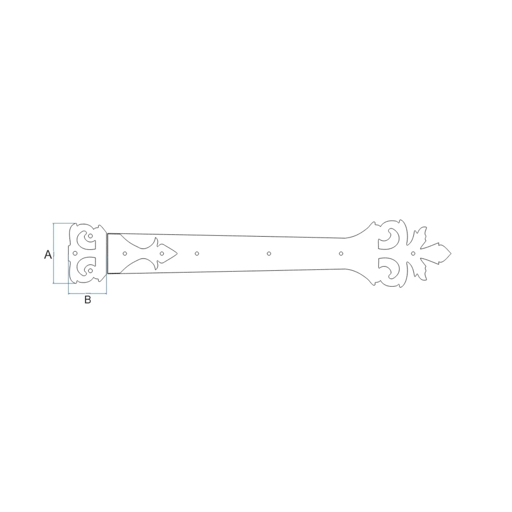 Courroie De Charnière De Fonctionnement En Fer Forgé D'acanthe Romaine