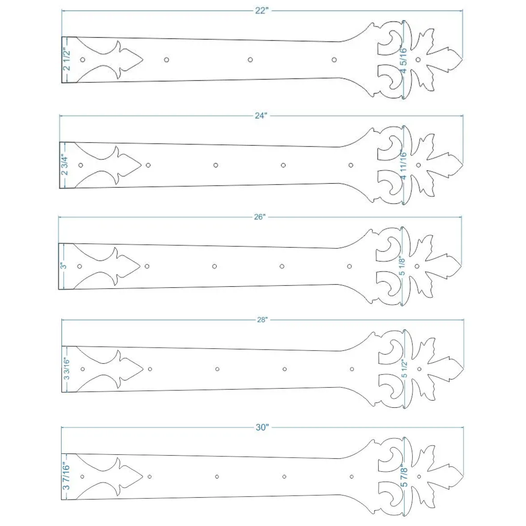Courroie De Charnière De Fonctionnement En Fer Forgé D'acanthe Romaine