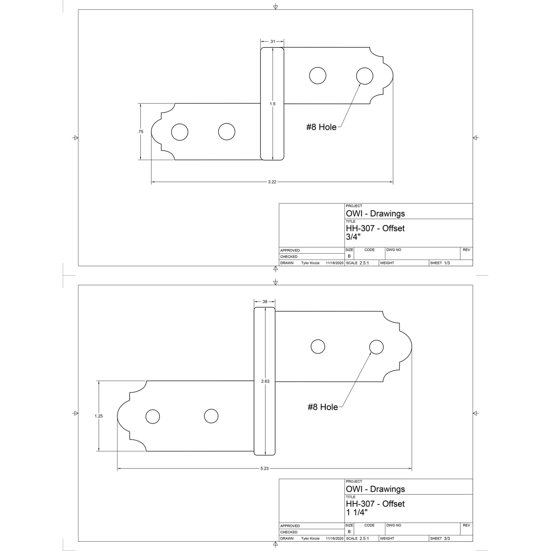 Classic Iron Offset Hinge