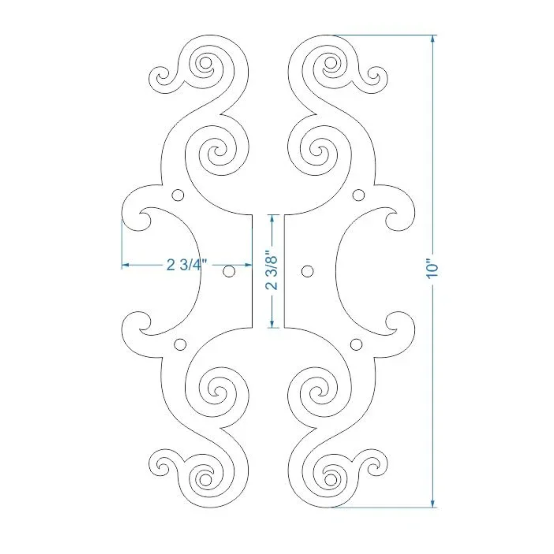 Bisagra de hierro neoclásico