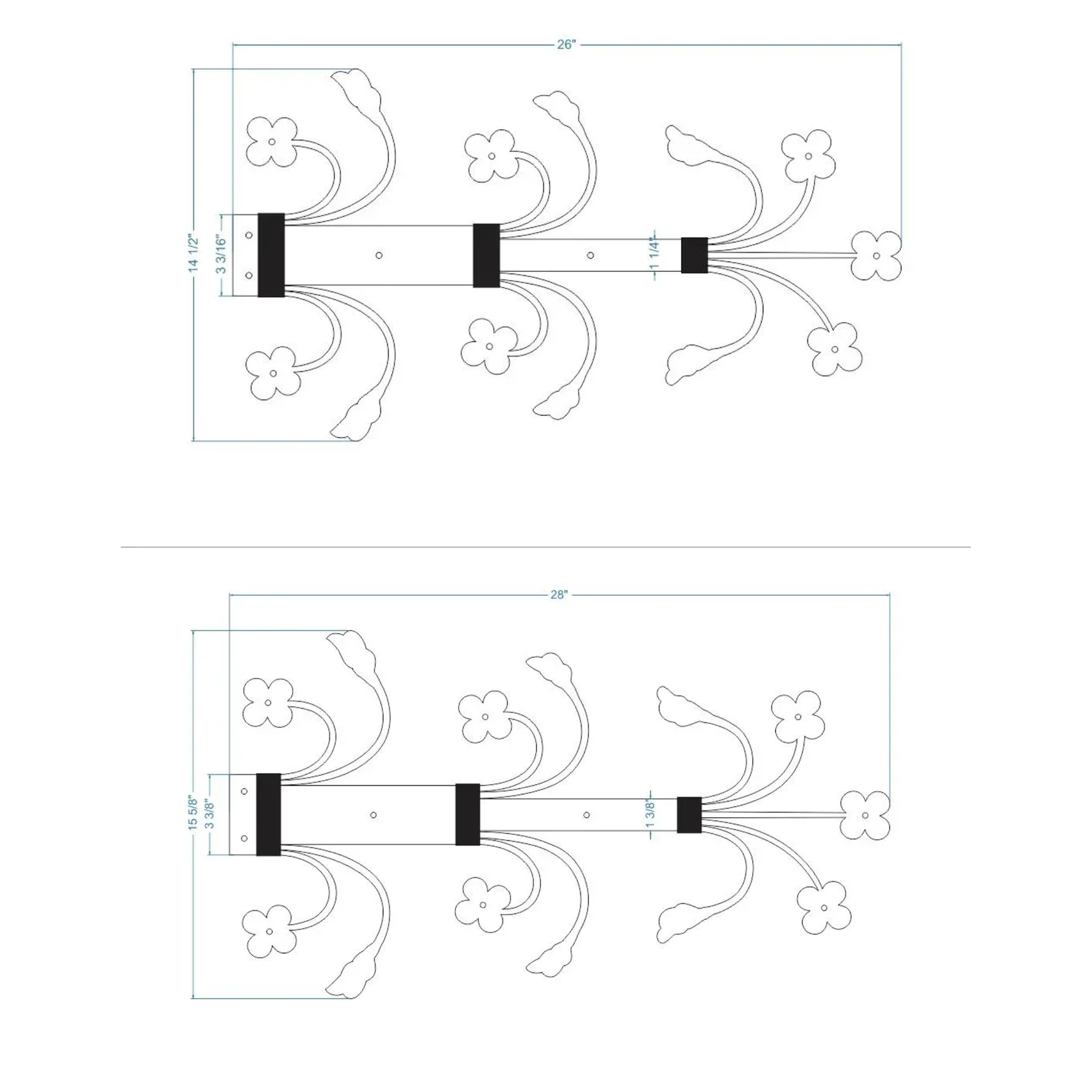 14th Century Wrought Iron Garage Door Dummy Hinge Strap