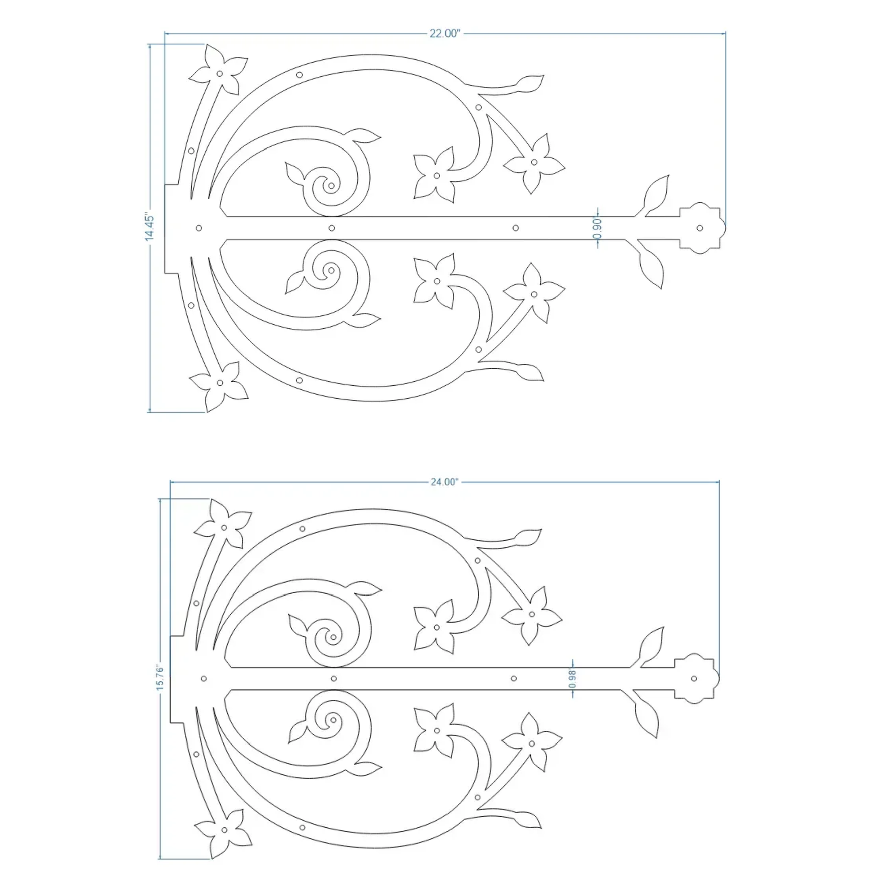 Polish Iron Garage Door Dummy Hinge Strap