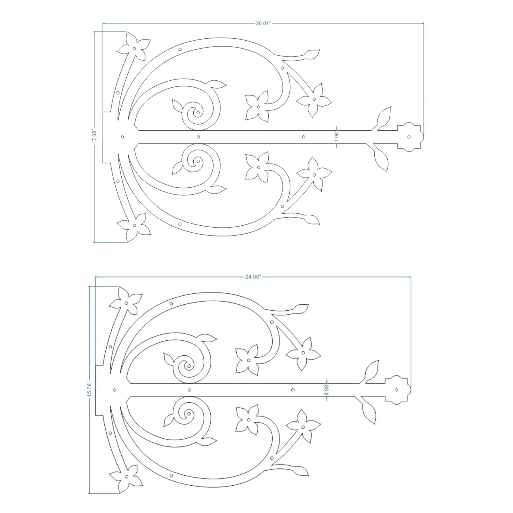 Polish Iron Garage Door Dummy Hinge Strap