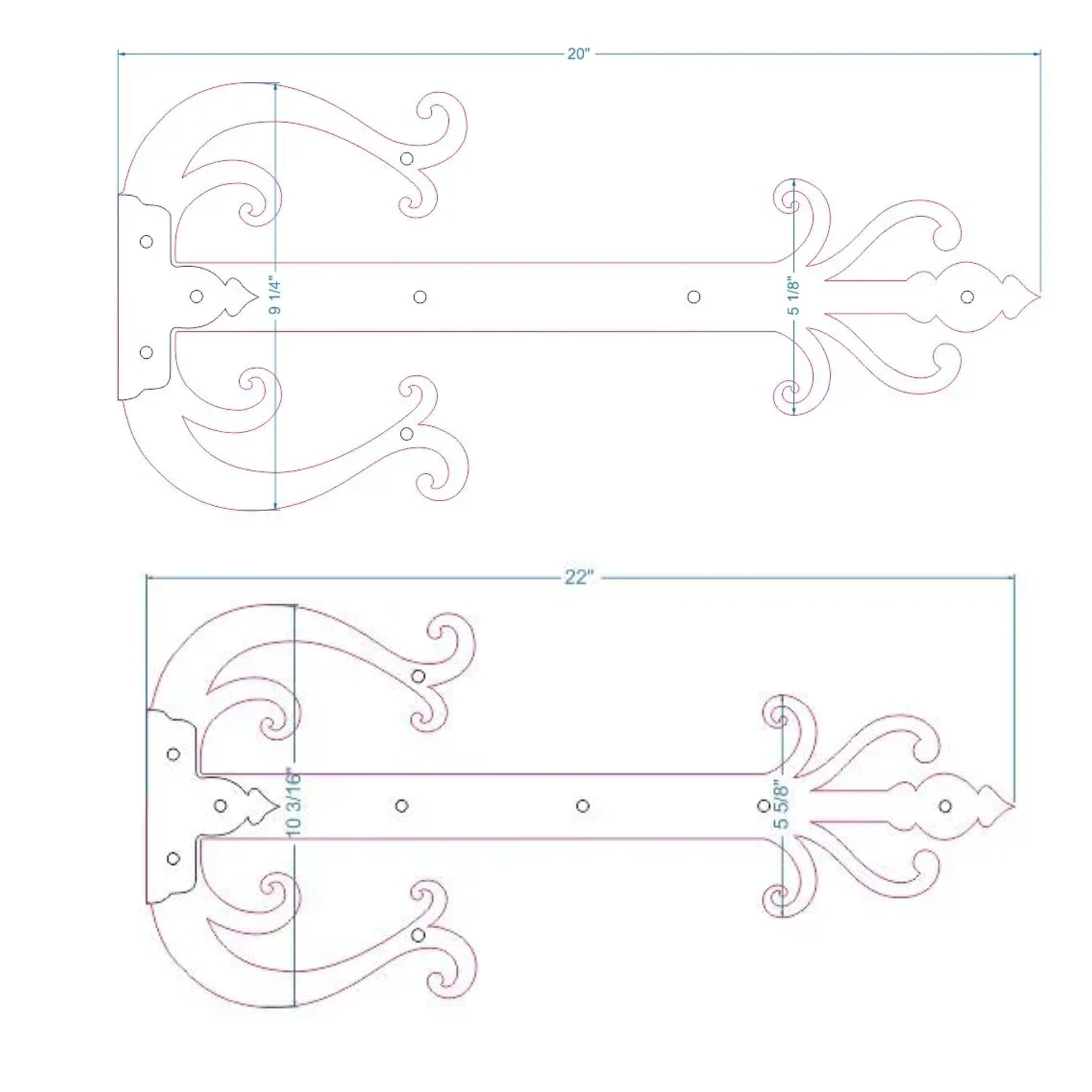Celtic Iron Garage Door Dummy Hinge Strap
