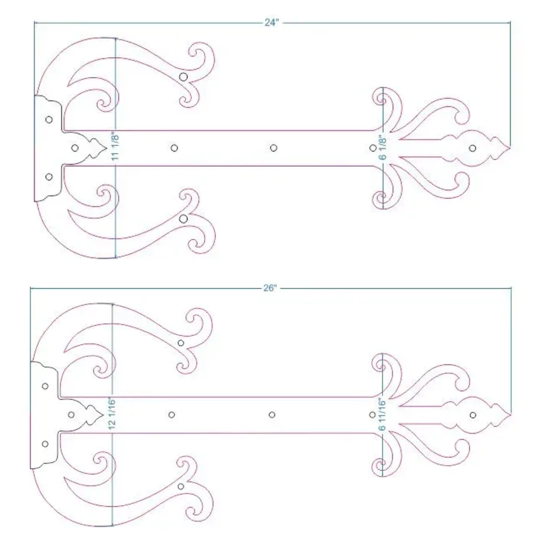 Celtic Iron Garage Door Dummy Hinge Strap