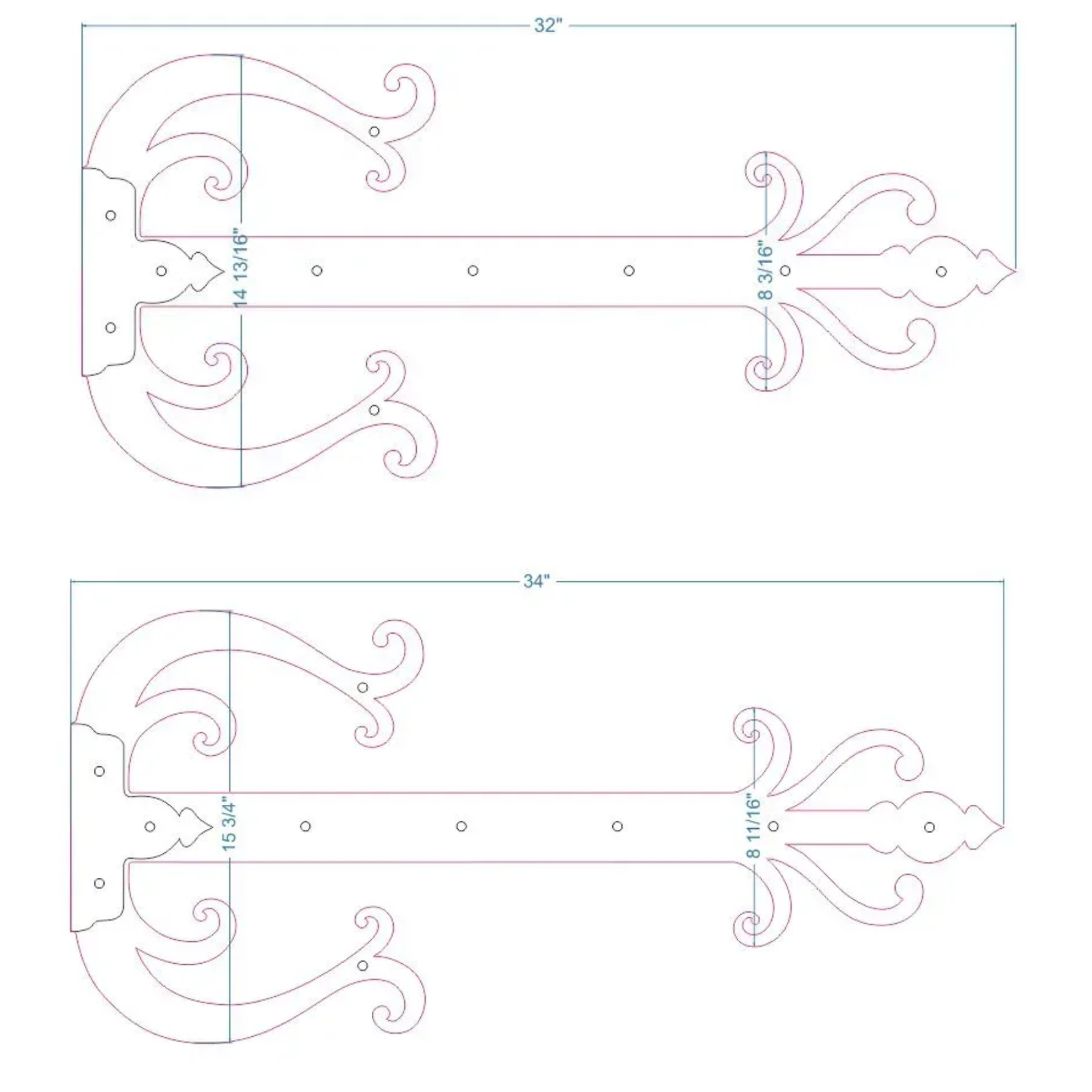Celtic Iron Garage Door Dummy Hinge Strap
