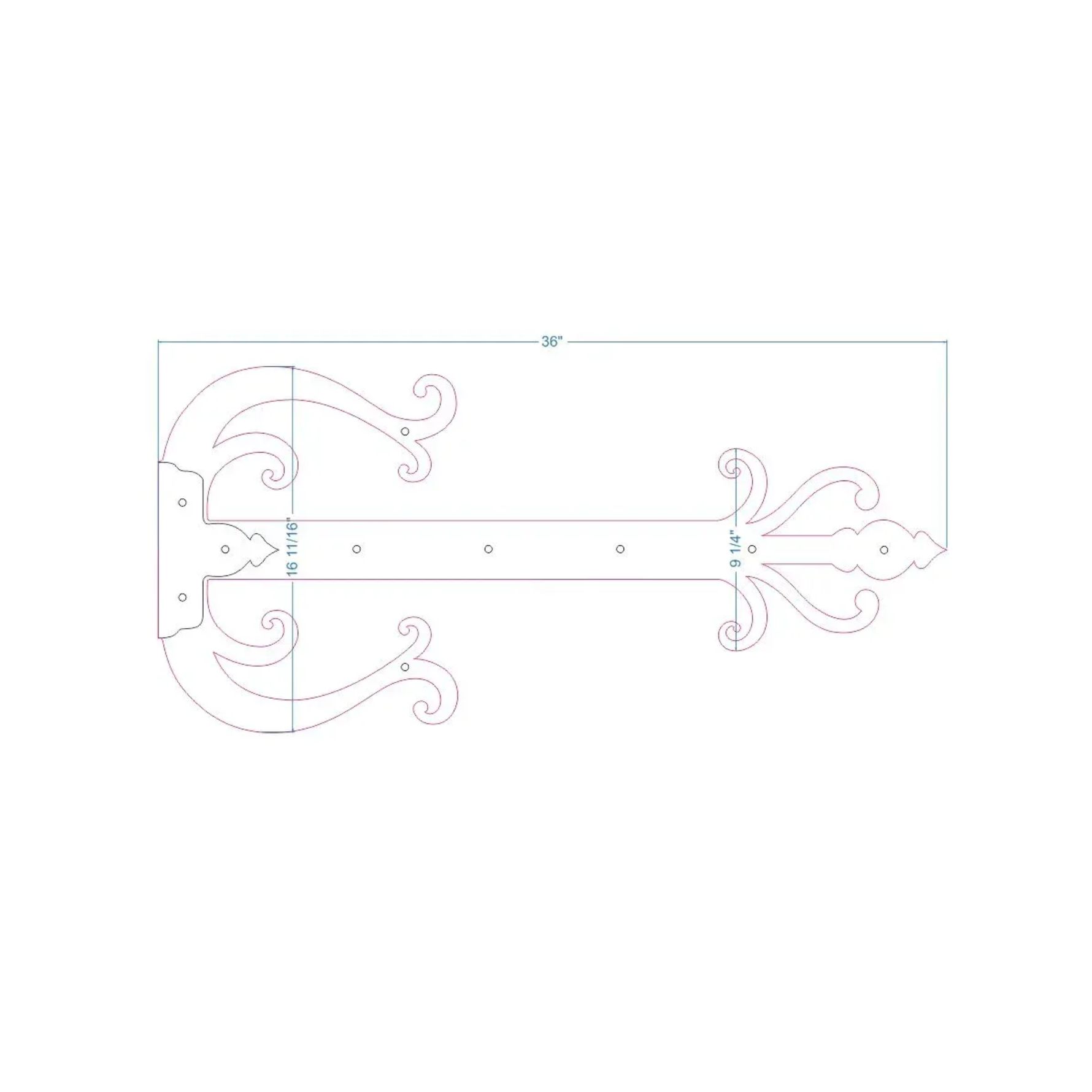 Celtic Iron Garage Door Dummy Hinge Strap